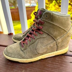 Nike Dunk Sky Hi wedge sneakers, size 8 womens